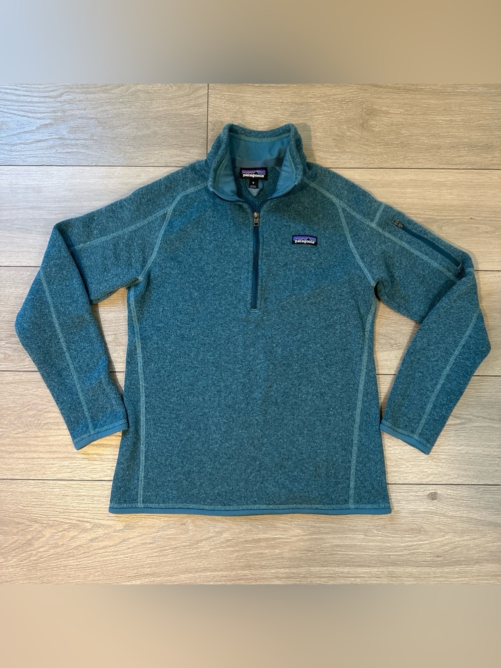Patagonia Women’s Size M Teal Blue Quarter Zip Fleece Better Sweater Pullover